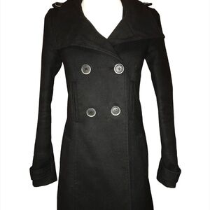 Zara Warm Weather TRF Black Peacoat